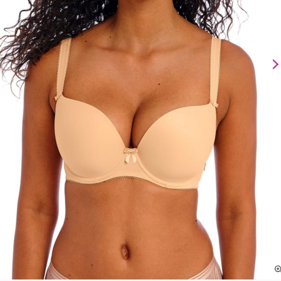 30DDD Freya Deco Nude Moulded Plunge Bra - Picture 1 of 5